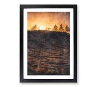 Wave Touching The Trees Painting Framed Print | A2 Black Framed Wall Art | Ready to Hang | Modern Floral Picture | Living Room Bedroom Lounge Office