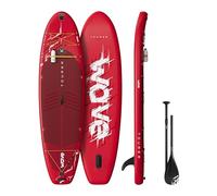 Wave Tourer 3.0 10'3ft Inflatable Stand Up Paddle Board | Touring iSUP Package with Adjustable Paddle, Pump, Fin, Leash, Repair Kit & Backpack | Non-Slip Deck | Red