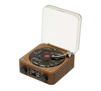 Wave Vinyl Bluetooth Speaker with Adjustable Ambient Lights, Music Player with 4 Modes, Vintage Record Model Players with Time, Small Record Player for Room Desk, Waves Speaker Creartive Gift