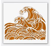 Wave Wall Stencil 10 x 10 in - Reusable Mylar Template for Decorative Painting, Coastal Wall Art & DIY Projects