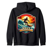 Wave Warrior Surfer Quote Surfing Lover Surf Board Ocean Fun Zip Hoodie