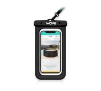 WAVE Waterproof Phone Case, Universal Underwater Dry Pouch with Lanyard, IPX8 Submersible & Touch-Sensitive, Fits Most Smartphones, Black