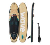 Wave Woody Inflatable Stand Up Paddleboard | Premium SUP With Non-Slip Deck, Portable Design, Ideal for All Skill Levels | 10'9ft (Navy, 3.0 Model)