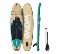 Wave Woody Inflatable Stand Up Paddleboard | Premium SUP With Non-Slip Deck, Portable Design, Ideal for All Skill Levels | 10'9ft (Aqua, 3.0 Model)