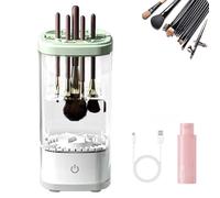 Wavearnn Electric Makeup Brush Cleaner, 2-in-1 Electric Brush Automatic Machine, Low Noise Makeup Brushes Cleaner Machine, for All Size Brushes Sponges (White)
