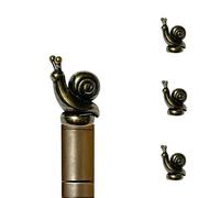 Waveaura Mini Brass Snail 3 Pcs Door Hinge Heads Decorative Topper Magnetic Vintage Animal Theme Little Hinge Pin Head Cute Ornament Small Home Decoration Hinge Caps