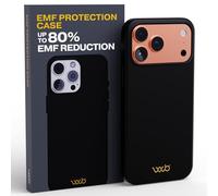WAVEBLOCK EMF Protection Silicone iPhone Case Compatible with iPhone 17 Pro Max, Radiation Blocker, 5G Shield Reduction, Lightweight, USA Patented and Tested in FCC Lab, Black