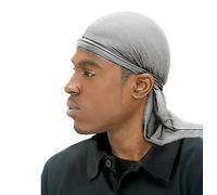 WAVEBUILDER Premium Stretch Durag for Smooth and Uniform Hair Waves, Light Gray