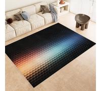 wavelet Geometry Washable Carpet Rugs Rainbow colors Extra Large Shaggy Washable Anti Slip Area Rug Carpet for bedroom Decor Kid Baby Room Dorm Lounge Decor (80x120cm)