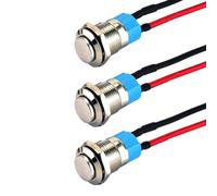 waveman prewired waterproof push button switch momentary self reset 3pcs