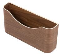 waveply Wall Document Holder Wood Mounted Magazine Paper File Folder Rack, Home Office Dorm Room Organizer - Walnut