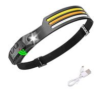 WavePro 230° Ultra-Light Motion-Sensing Headlamp, 230° Wide Beam Head Lamp Motion Sensor LED Headlamp, Rechargeable Portable Hard Hat Headlamp Camping (1pc)