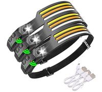 WavePro 230° Ultra-Light Motion-Sensing Headlamp, 230° Wide Beam Head Lamp Motion Sensor LED Headlamp, Rechargeable Portable Hard Hat Headlamp Camping (3pcs)