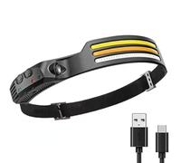 WavePro 230° Ultra-Light Motion-Sensing Headlamp,Head Torch Rechargeable,Super Bright Headtorch with Motion Sensor,10 Lighting Modes,Waterproof Headband LED Headlamp Flashlight for Running,Camping