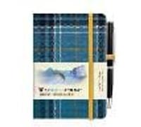 Waverley Blue Loch Tartan cloth mini notebook with pen (EUDR)