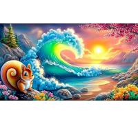 waves 1000-Piece Jigsaw Puzzle for Family Challenging & Brainteasing Decoration 38x26cm/1000pcs