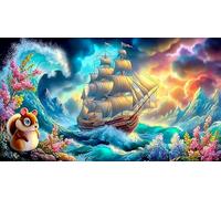 waves 1000-Piece Jigsaw Puzzle Old Kids Birthday Presents Challenging & Brainteasing 38x52cm/1000pcs
