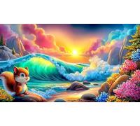 waves 1000 Piece Jigsaw Puzzles Classic Educational Games for Adults Decoration 38x26cm/1000pcs