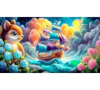 waves 1000 Piece Jigsaw Puzzles for Family Challenging Puzzle Games 75x50cm/1000pcs