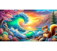 waves 1000 Piece Jigsaw Puzzles Old Kids Birthday Presents Decoration 38x52cm/1000pcs