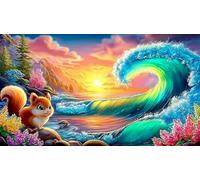 waves 1000 Piece Jigsaw Puzzles Old Kids Birthday Presents Decoration 75x50cm/1000pcs