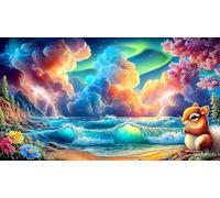 waves 1000Pc Jigsaw Puzzle Old Kids Birthday Presents Classic Educational Games 38x52cm/1000pcs