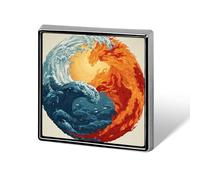 Waves And Flames Unisex Brooches & Pins Square Lightweight Lapel Badge Jewelry for Clothing Shawl Hat