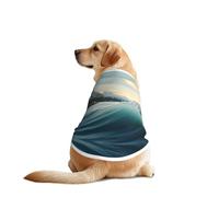 Waves and Snow Mountains Dog Shirt Vest Dog Clothes- Breathable Cooling for Big Dogs, Sun Protection Comfort Wear for Golden Retriever, Husky, Alaska Outdoor Activities 4X-Large