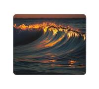 Waves At Dusk Mouse Mat Non-Slip Mouse Pads Stitched Edge Mousepads For Home Pc Office 25X30Cm