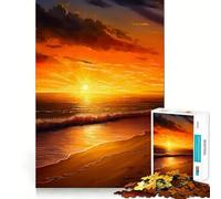 Waves at Ocean Sunset 1000-piece Jigsaw Puzzles Brain Training Fun Tight Interlock No Gaps Bonding Activity for Loved Ones (38x52cm)