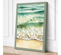Waves at Tide Coastal Canvas Wall Art Print 18x12 Inch (46 x 30 cm)