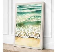 Waves at Tide Coastal Canvas Wall Art Print 24x16 Inch (61 x 41 cm)
