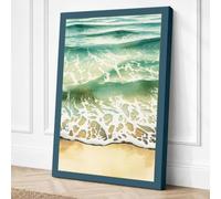 Waves at Tide Coastal Canvas Wall Art Print 24x16 Inch (61 x 41 cm)