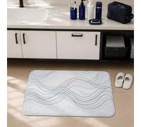 Waves Bathroom Rugs, Modern Minimalistic Circles Lines None Gray Dorm Room Essentials Shower Toilet Rug for Restroom Toilet Floor Decor 20x32 Inch