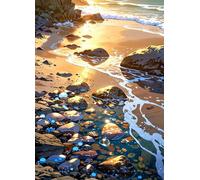 Waves Beach Pebbles 1000 Piece Jigsaw Puzzle for Adults, Creativity, Challenging and Difficult Puzzle, Brain Teaser Puzzles for Adults 1000 Pieces for The Whole for Women, Men