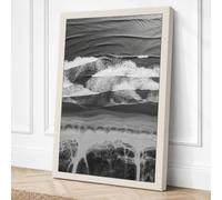 Waves Breaking Coastal Canvas Wall Art Print 24x16 Inch