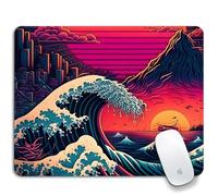 Waves Cyberpunk Mouse Pad, Stitched Edge, Non-Slip Washable,11.8"x9.8"