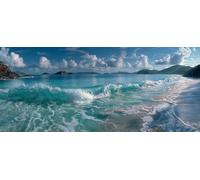 Waves Diamond Art, Landscape 5D Diamond Painting Kits, 5D Full Drill Crystal Art Kits for Adults, Cross Stitch Embroidery Crafts Pictures, DIY Adult Crafts, Gifts, Spring Decoration, 64x28in A-5536