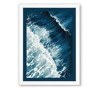 Waves from Above Coastal Framed Wall Art Print A1 (84.1×59.4cm) White, Wall Decor for Living Room, Bedroom, Office & Home, Ready to Hang, Art Gift