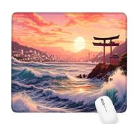 Waves Gaming Mouse Pad, Sunset Mouse Pad 360x300x3mm Mousepad Small Size Stitched Edge, Waterproof Non-Slip Rubber Base Mousemat Improves Accuracy and Speed, Desk Mat Laptop for Office and Home D-561