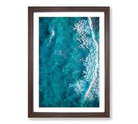 Waves in Brisbane Australia Framed Print | A2 Walnut Framed Wall Art | Ready to Hang | Modern Nautical Picture | Living Room Bedroom Lounge Office