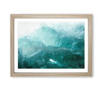 Waves In Italy In Abstract Modern Art Framed Print | A4 Oak Framed Wall Art | Ready to Hang | Abstract Nautical Picture | Living Room Bedroom Lounge Office