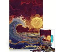Waves Kissing Sunset 1000 Piece Puzzle For Adults Mind Skill Play Laser Cut for Flawless Fit Rewarding Activity for Rainy Days (50x75cm)