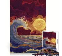 Waves Kissing Sunset 1000 Piece Teenager Puzzles Analytical Skill Easy Relaxation Clean Cut Perfect Present (38x26cm)