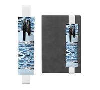 Waves Lapping at The Rocks Adjustable Leather Pen Holder Bookmark, Journal Bookmark Leather Pen Holder, Perfect for Back to School Christmas Gifts,