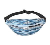 Waves lapping at the rocks Boys Crossbody Waist Bag, Large Travel Fashion Waist Bag for Sports, Running, Cycling, Traveling, Fishing
