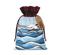 Waves lapping at the rocks Fashionable Print Small Drawstring Storage Bag Lightweight and Beautiful for Various Festivals