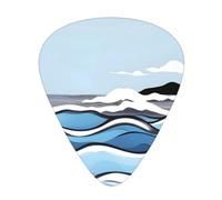 Waves lapping at the rocks Guitar picks, 12 pieces per pack, 3 different thicknesses, suitable for guitar, bass, ukulele and other instruments.
