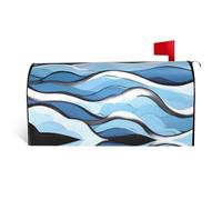 Waves Lapping at The Rocks It is a Waterproof Fabric Mailbox Cover with a Print on one Side and a Curved Opening on one Side.