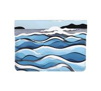 Waves Lapping At The Rocks Leather Laptop Sleeve 13 Inch-Pu Leather Protective Case For Macbook, Slim Computer Bag For Daily Travel